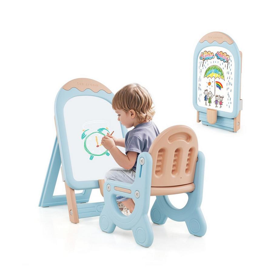 Chevalet pour enfants avec chaise et rangement