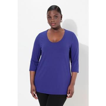 T-shirt manches 3/4, profond décolleté rond