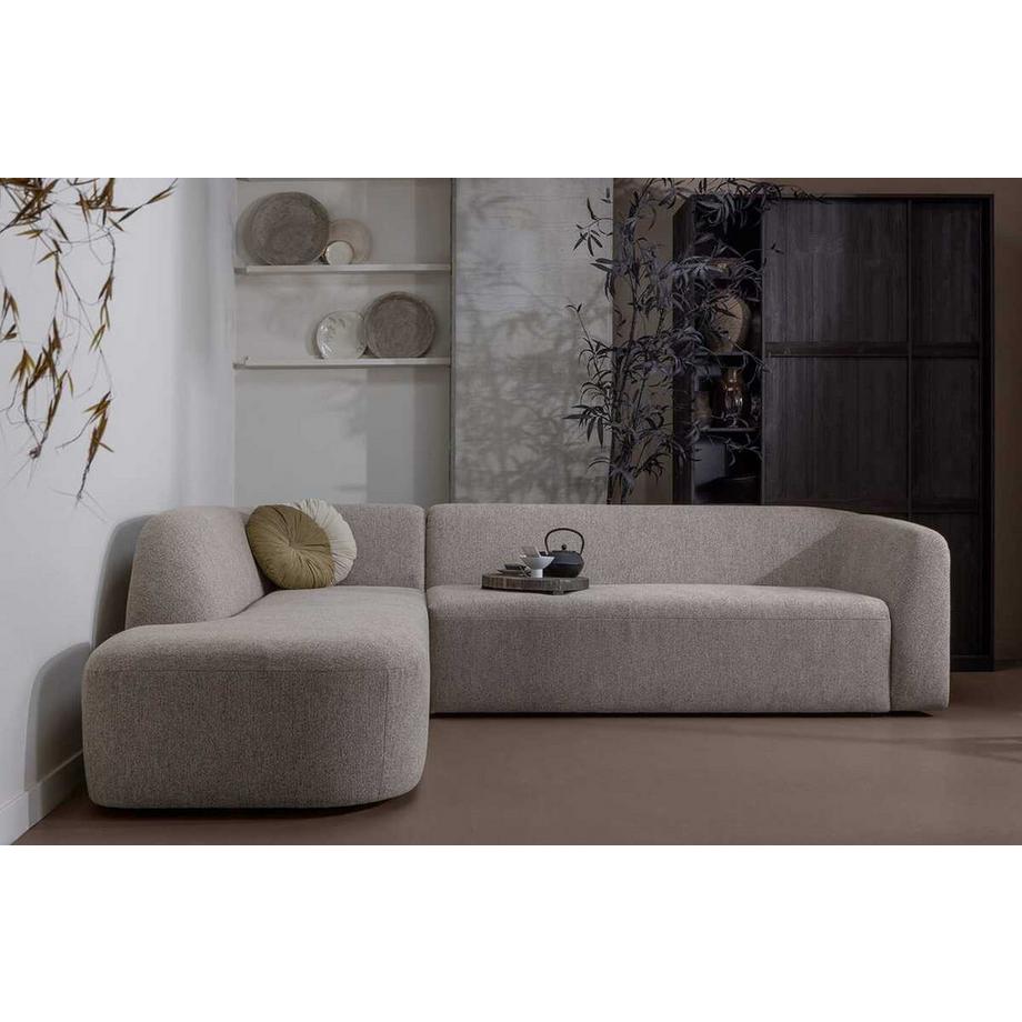 mutoni Canapé d'angle Sloping gauche chenille naturel chiné 274x225  