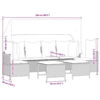 VidaXL Ensemble de canapés de jardin rotin synthétique  