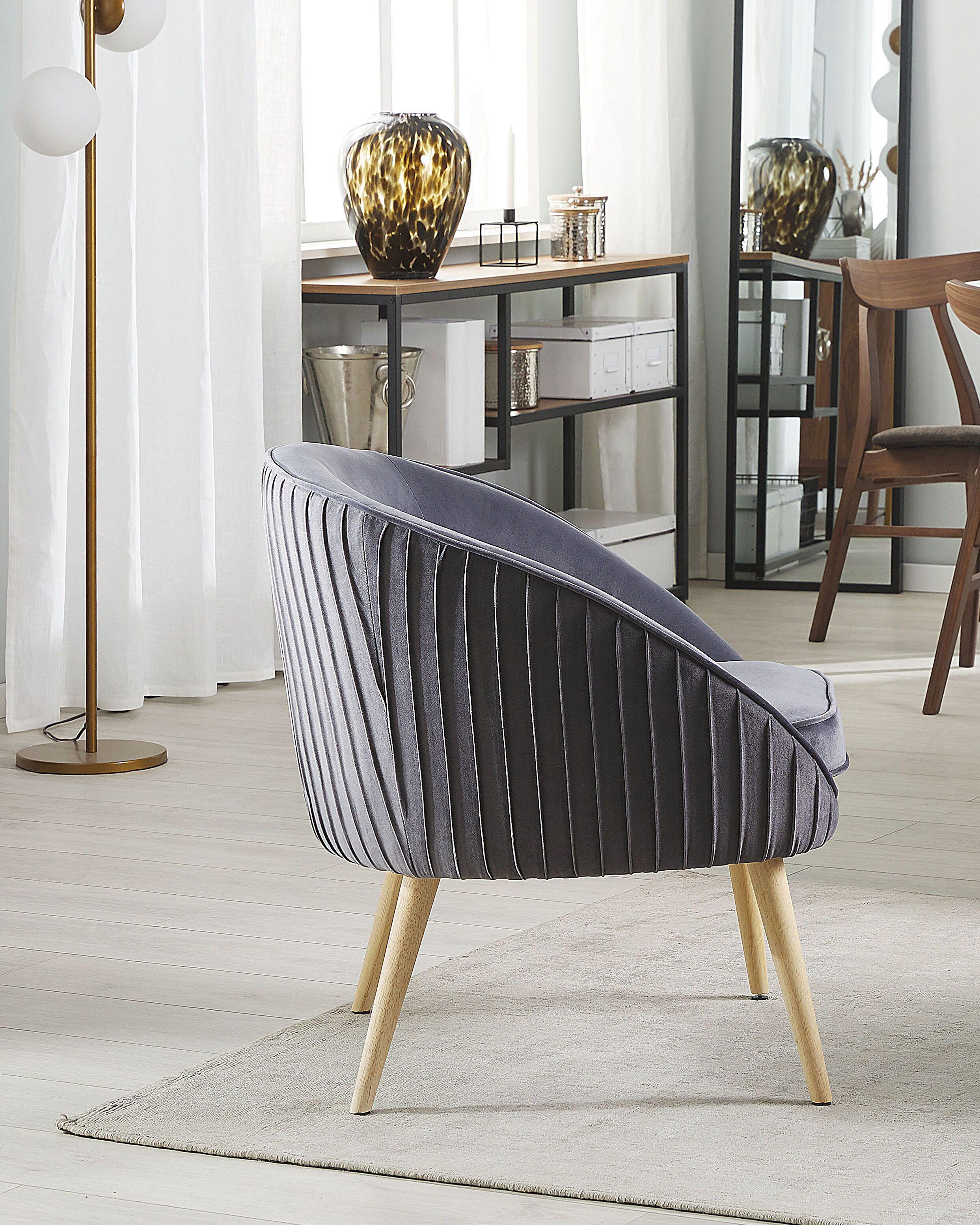 Beliani Fauteuil en Velours Moderne TROMSO  