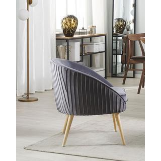 Beliani Fauteuil en Velours Moderne TROMSO  