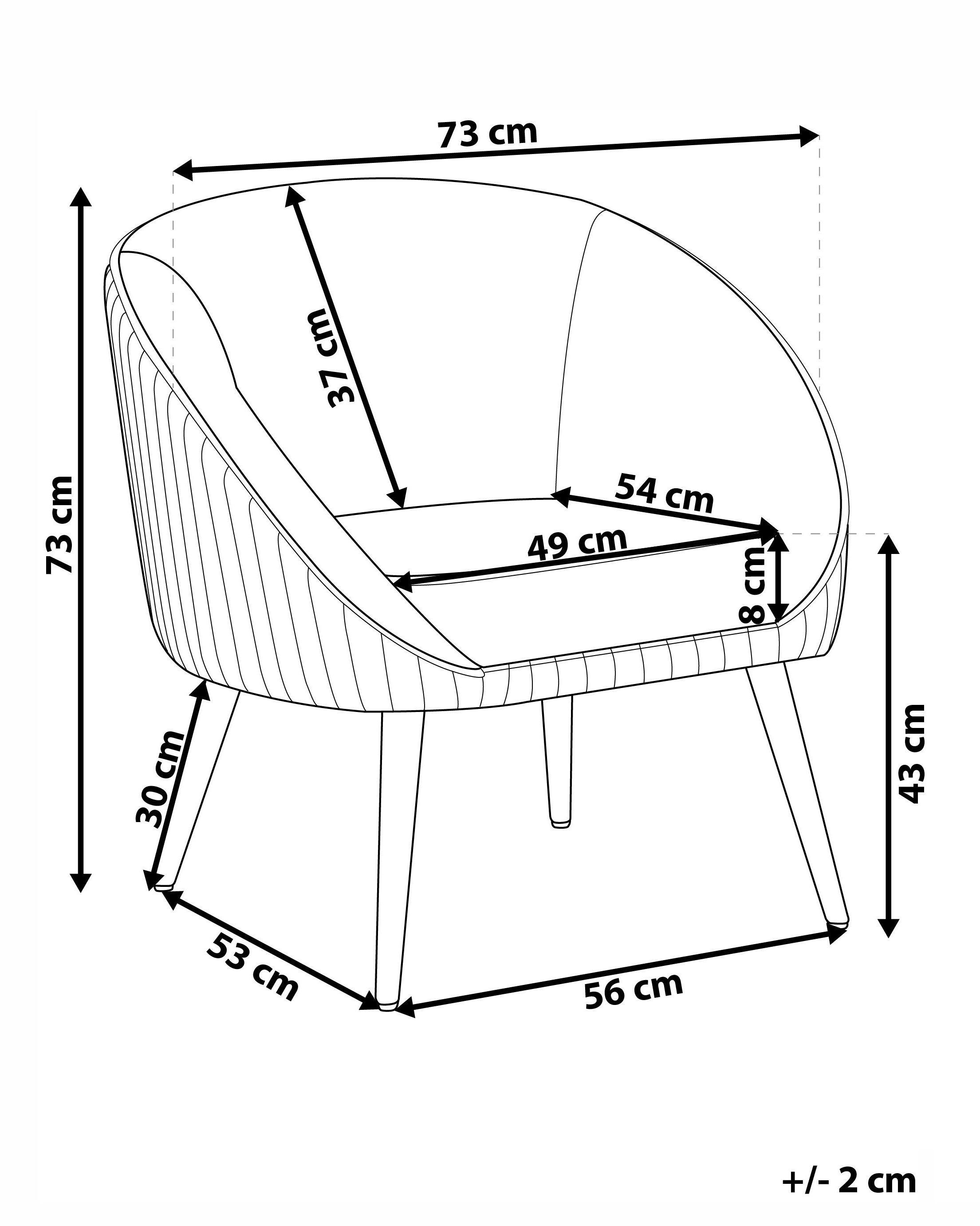 Beliani Fauteuil en Velours Moderne TROMSO  