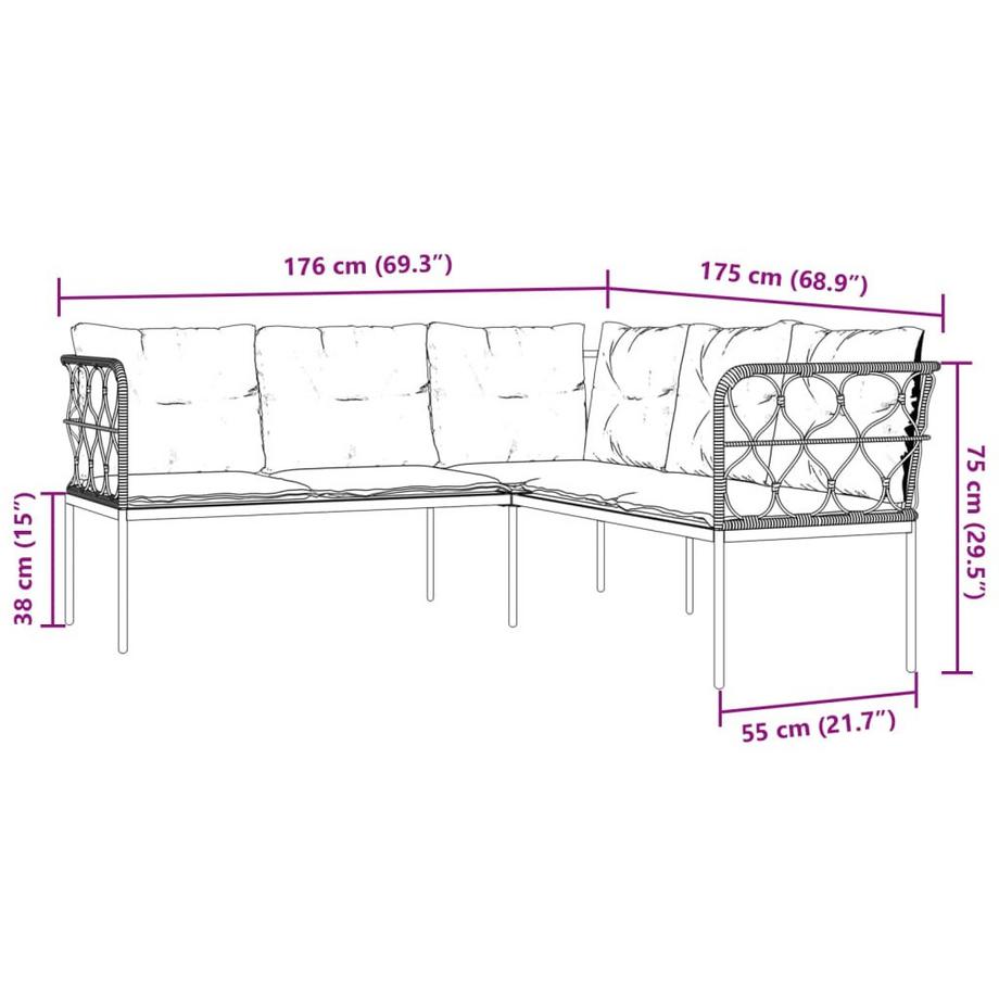 VidaXL Gartensofa stahl  