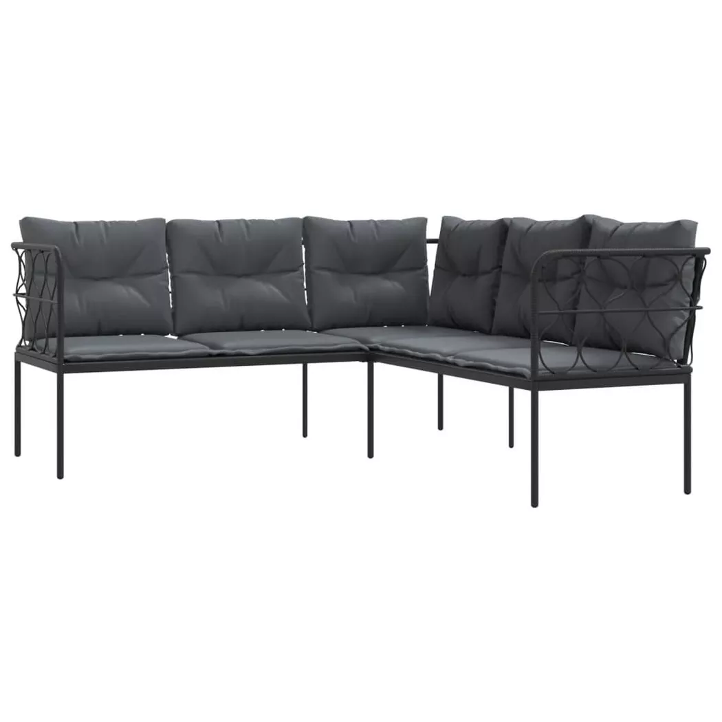 VidaXL - divano da giardino Acciaio, One Size, Nero
