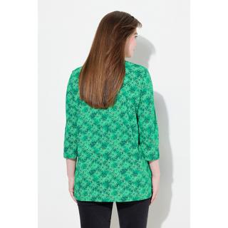 Ulla Popken  Shirt, Blüten, A-Linie, Rundhals, 3/4-Arm 