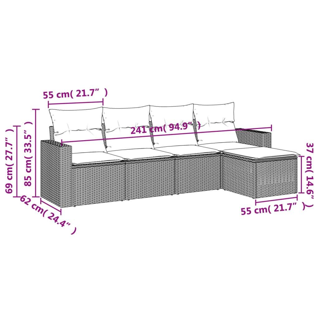 VidaXL set divano da giardino Polirattan  