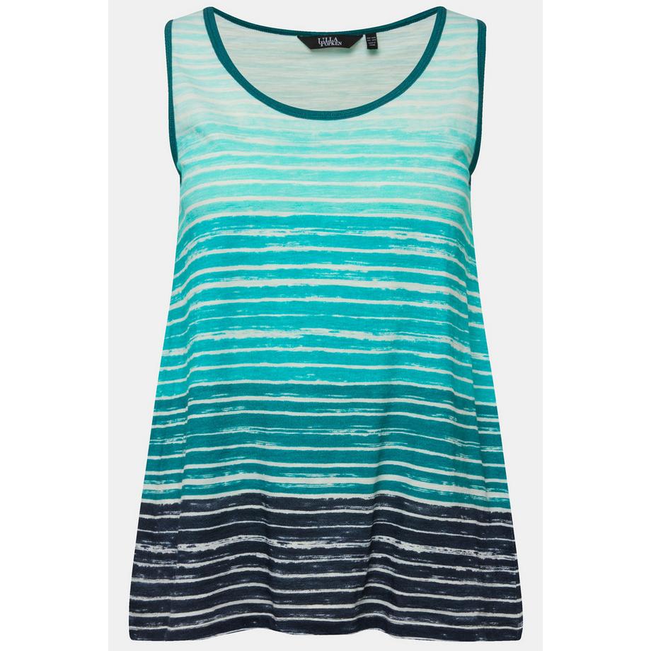 Ulla Popken Haut sans manches Col Rond Ligne A Dégradé de Rayures  