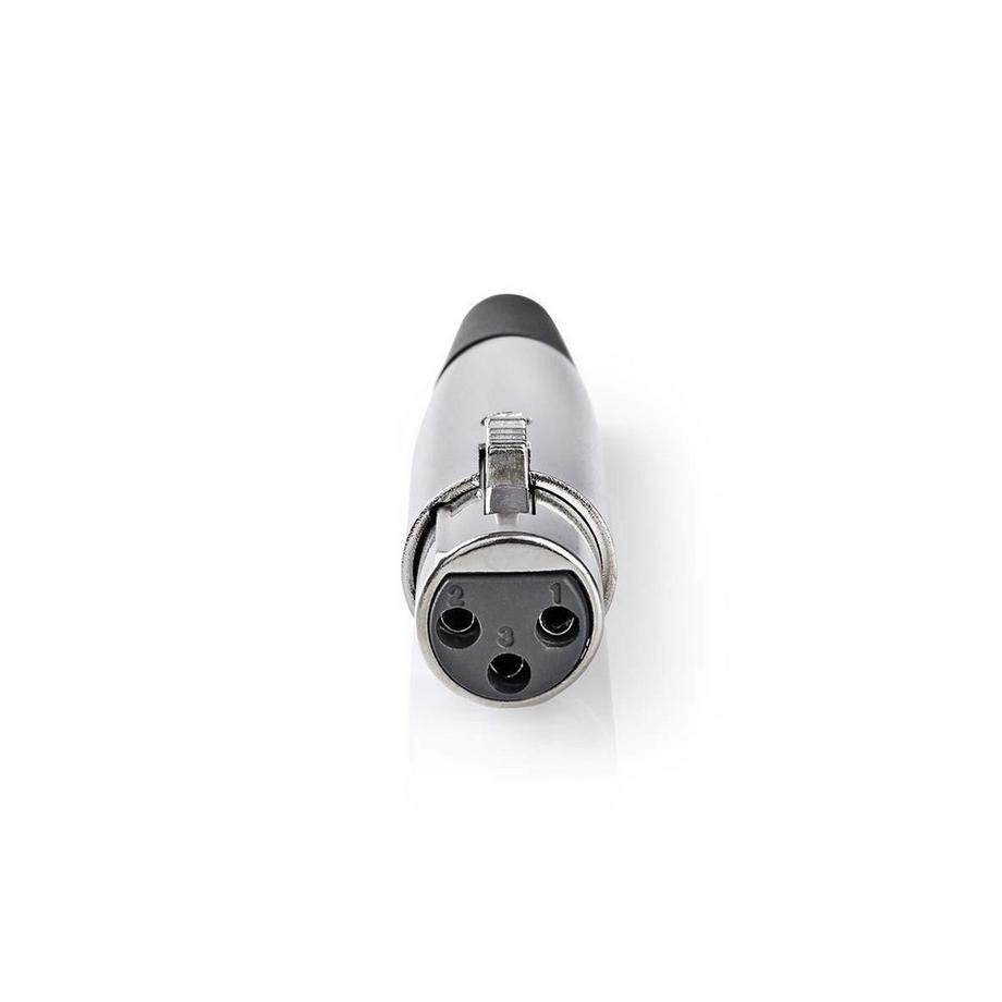 Nedis  XLR-Stecker | Gerade | Buchse | Vernickelt | Löten | Kabeleingang Durchmesser: 7,0 mm | Metall | Silber | 25 Stück. | Plastikbeutel 