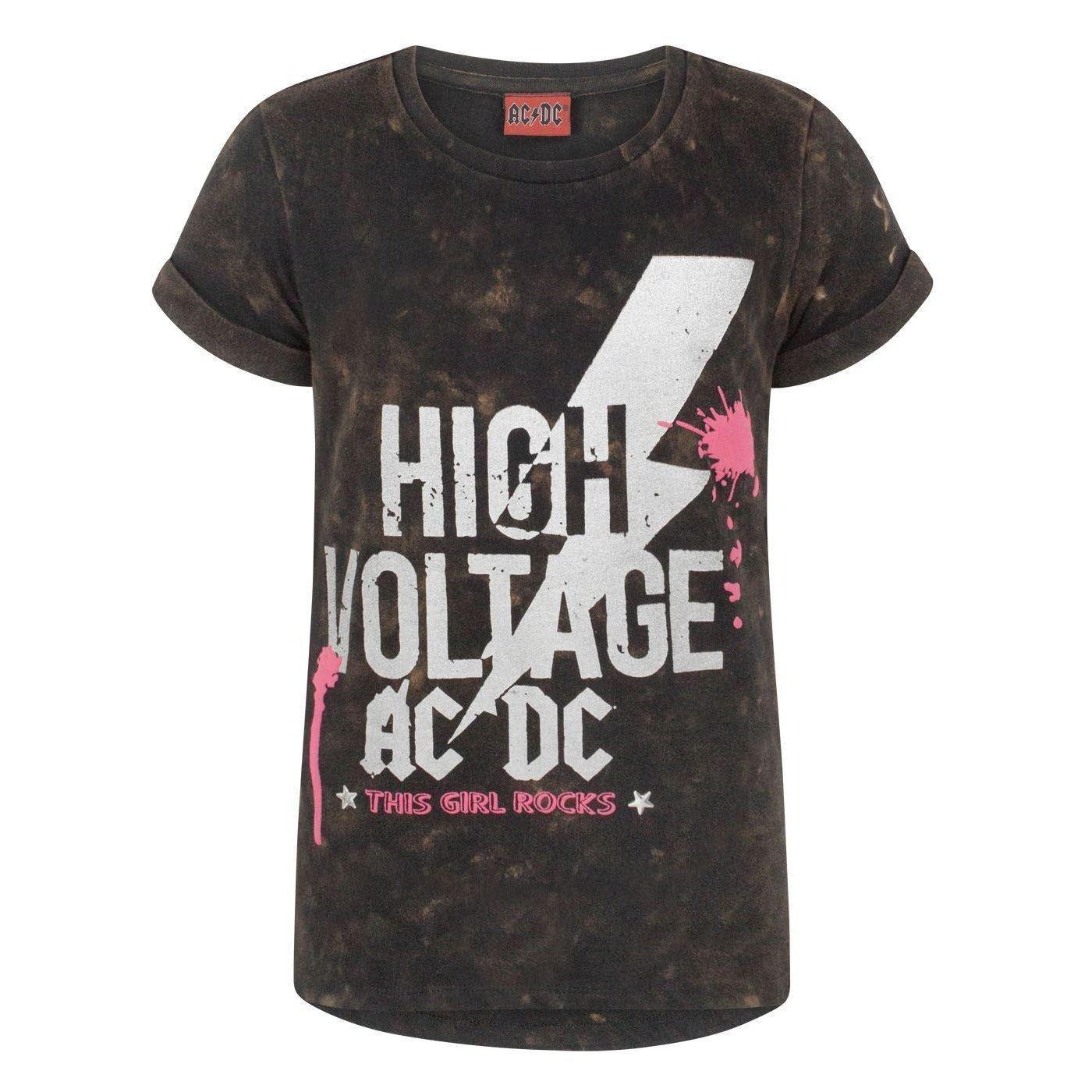Image of Acdc High Voltage Tshirt Mädchen Schwarz 128