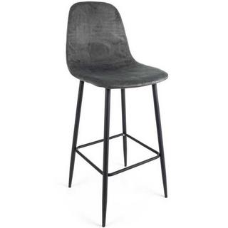 mutoni Tabouret de bar Irelia velours gris  