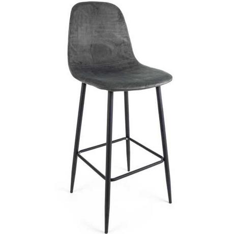 mutoni Tabouret de bar Irelia velours gris  