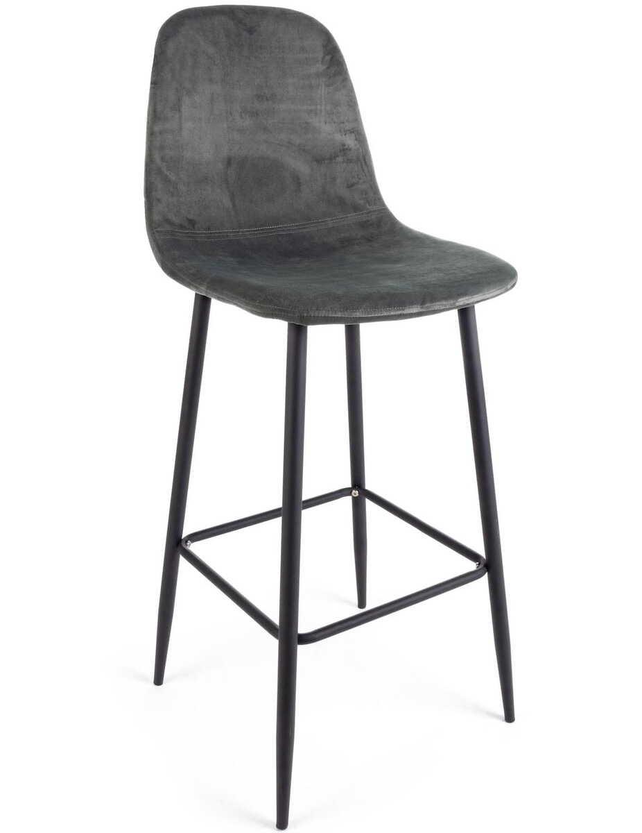 mutoni Tabouret de bar Irelia velvet gris  