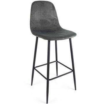 Tabouret de bar Irelia velvet gris