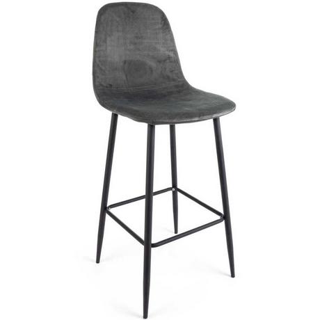 mutoni Tabouret de bar Irelia velvet gris  