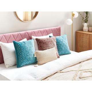 Beliani Lot de 2 coussins en Velours Glamour YARROW  