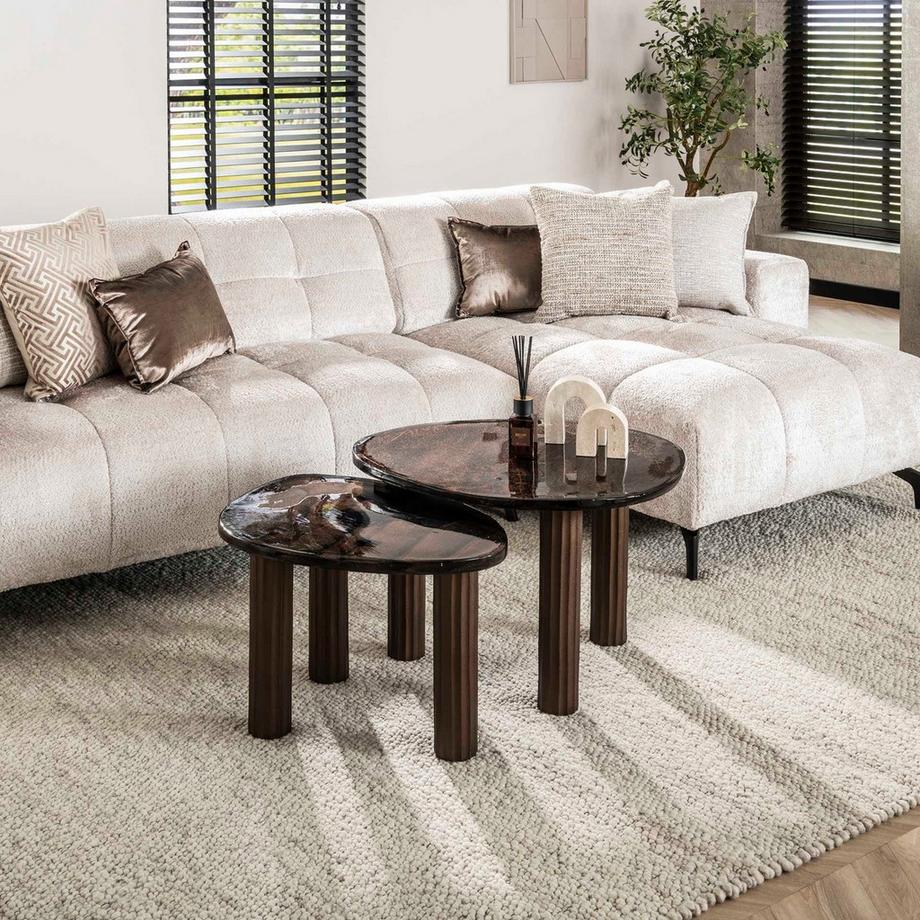 mutoni Table basse Eclipse cuivre antique L  