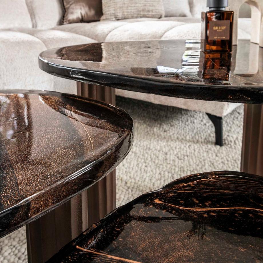 mutoni Table basse Eclipse cuivre antique L  