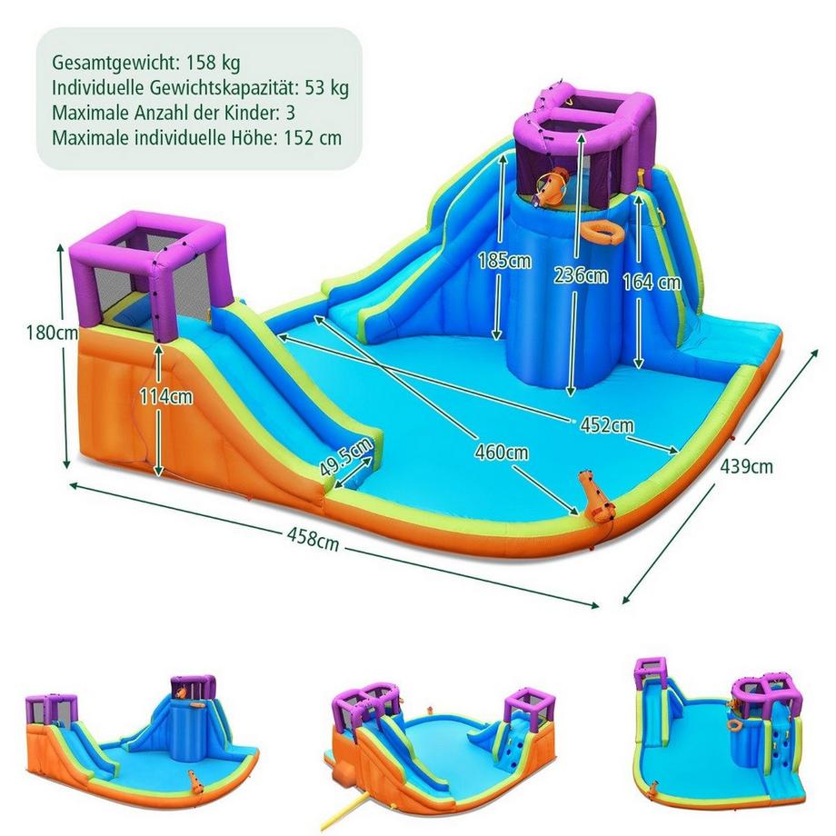 Northix Parc de toboggans aquatiques gonflables  