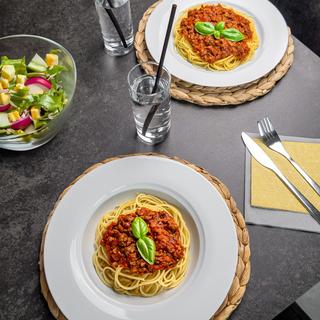 Intirilife 12x set de table en jonc de mer - jacinthe d'eau  