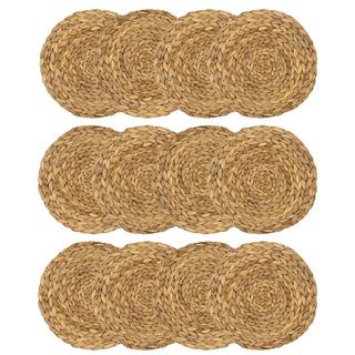 Intirilife 12x set de table en jonc de mer - jacinthe d'eau  