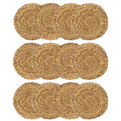 Intirilife 12x set de table en jonc de mer - jacinthe d'eau  