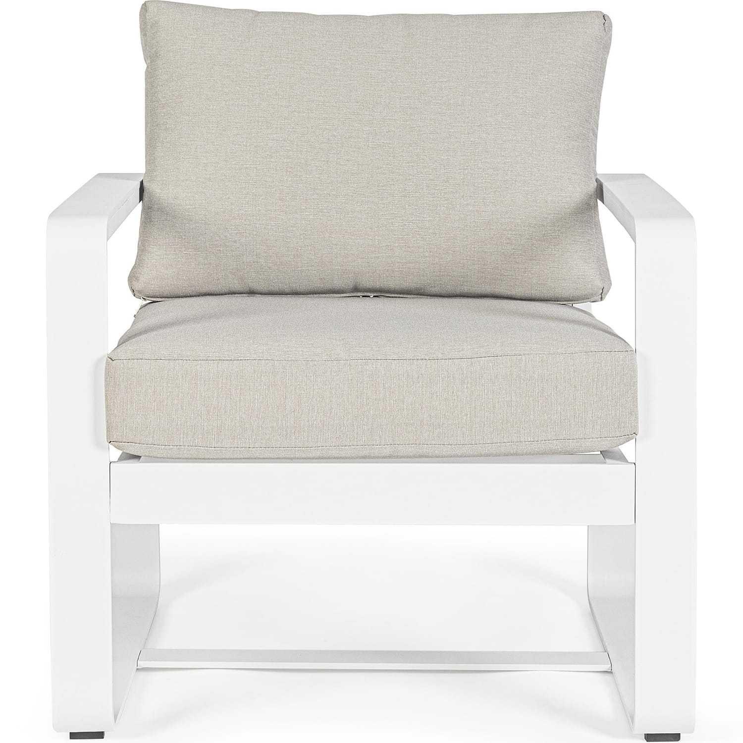 mutoni Fauteuil de jardin Merrigan avec coussin blanc  