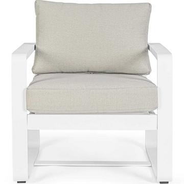 Fauteuil de jardin Merrigan avec coussin blanc