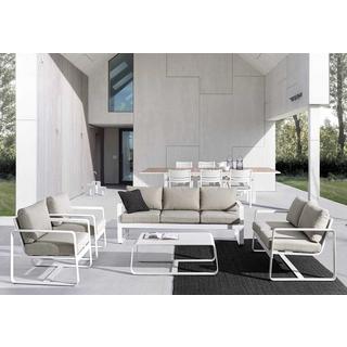 mutoni Fauteuil de jardin Merrigan avec coussin blanc  