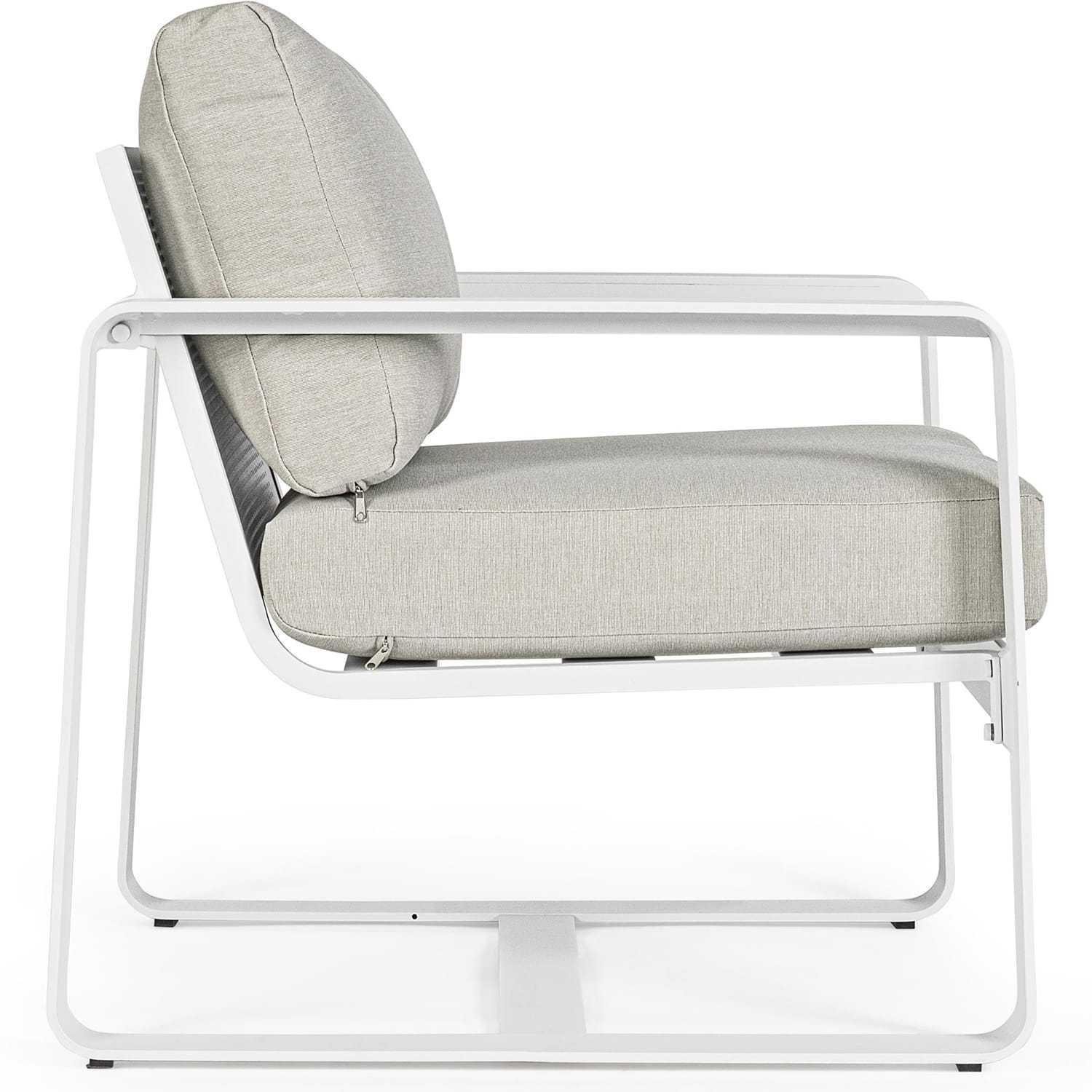 mutoni Fauteuil de jardin Merrigan avec coussin blanc  