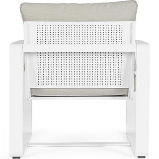 mutoni Fauteuil de jardin Merrigan avec coussin blanc  