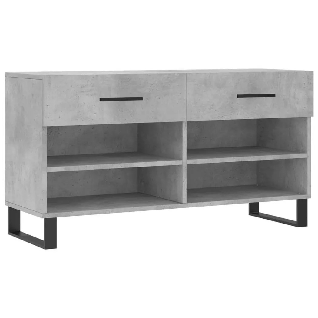 Banc à chaussures gris béton 102x35x55 cm bois d ingénierie