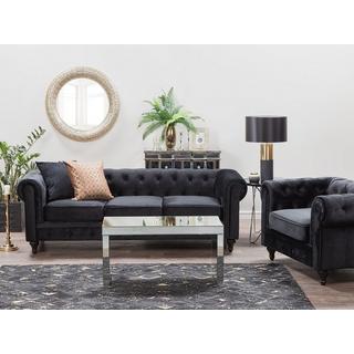 Beliani Canapé 3 places en Velours Glamour CHESTERFIELD  