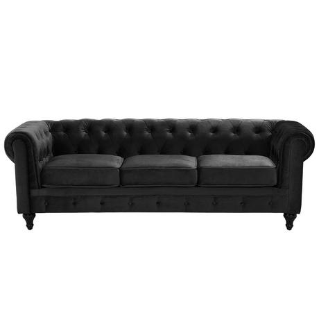 Beliani 3 Sitzer Sofa aus Samtstoff Glamourös CHESTERFIELD  