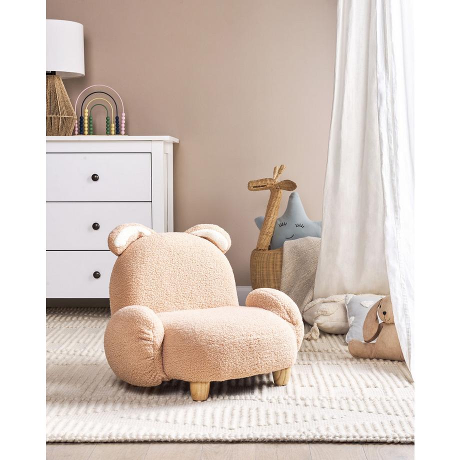Beliani Fauteuil pour enfants en Bouclé Moderne KANNA  