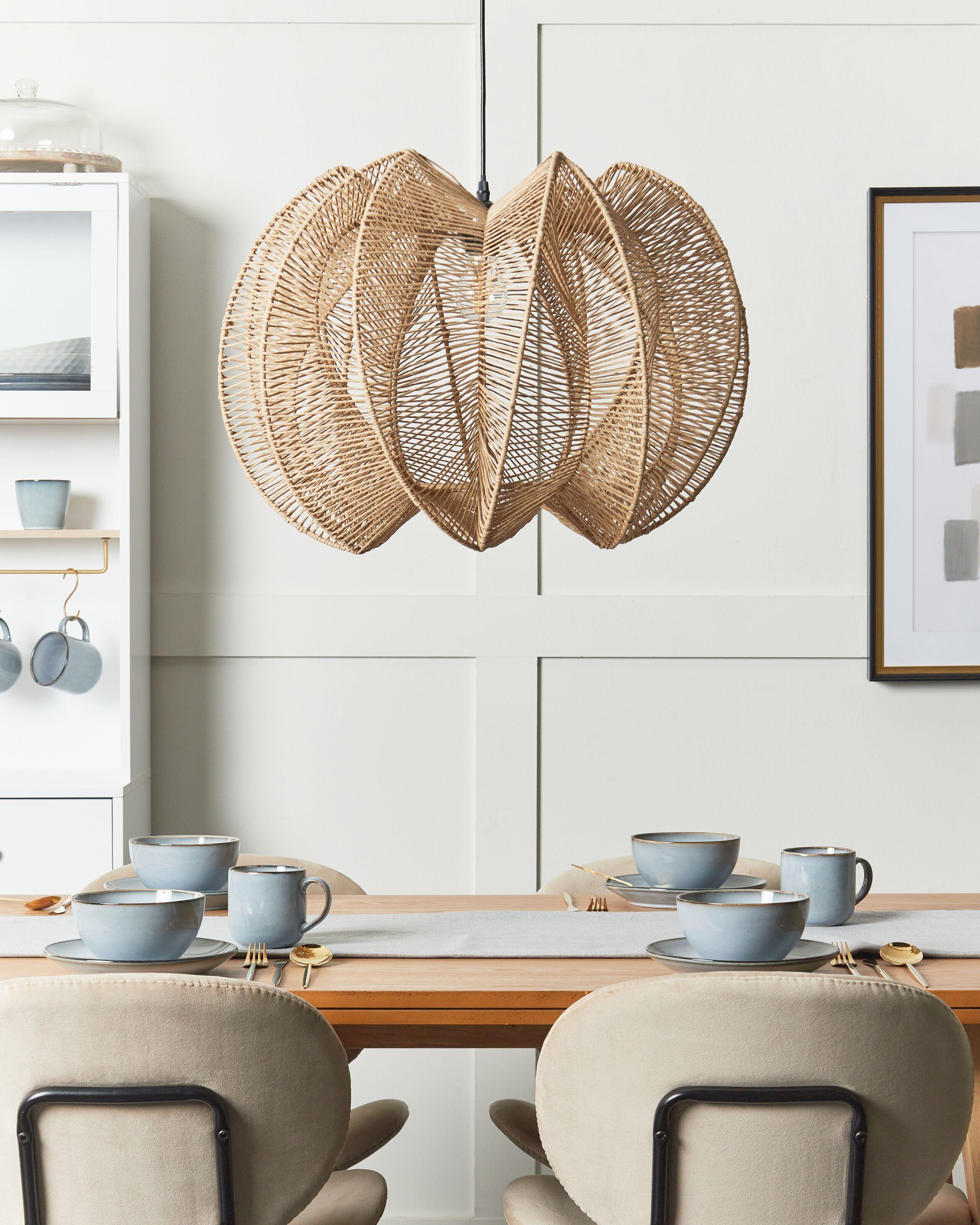 Beliani Lampe suspension en Corde en papier Boho MANINGA  