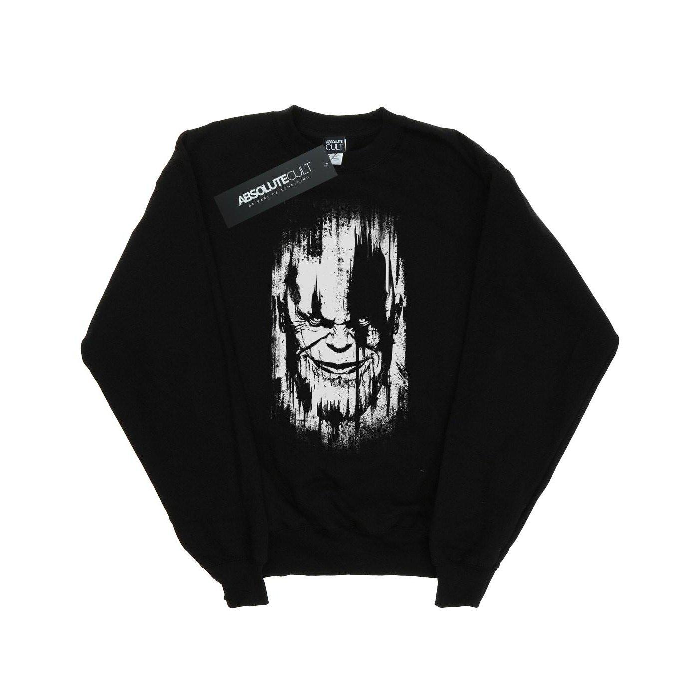 Image of Avengers Infinity War Thanos Face Sweatshirt Unisex Schwarz 152-158