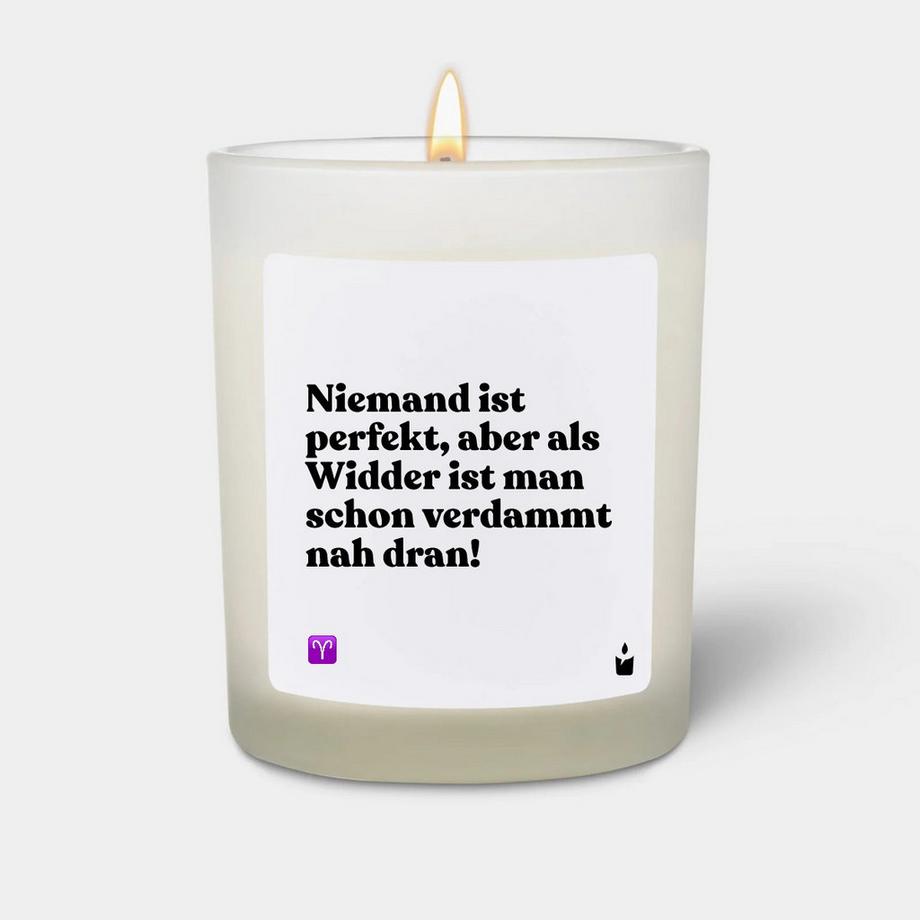 Duftkerze Woody Niemand ist perfekt, aber als Widder ist man schon verdammt nah dran!