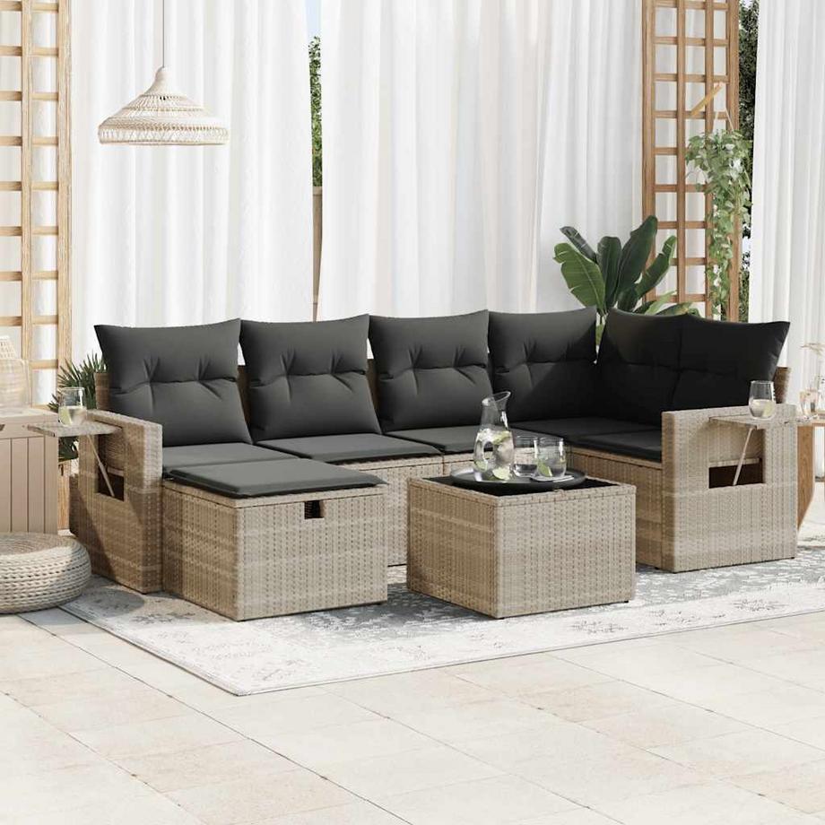 VidaXL set di divani da giardino Polirattan  