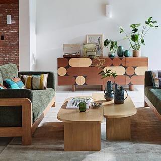 La Redoute Intérieurs Lot de 2 tables basses plaqué chêne  