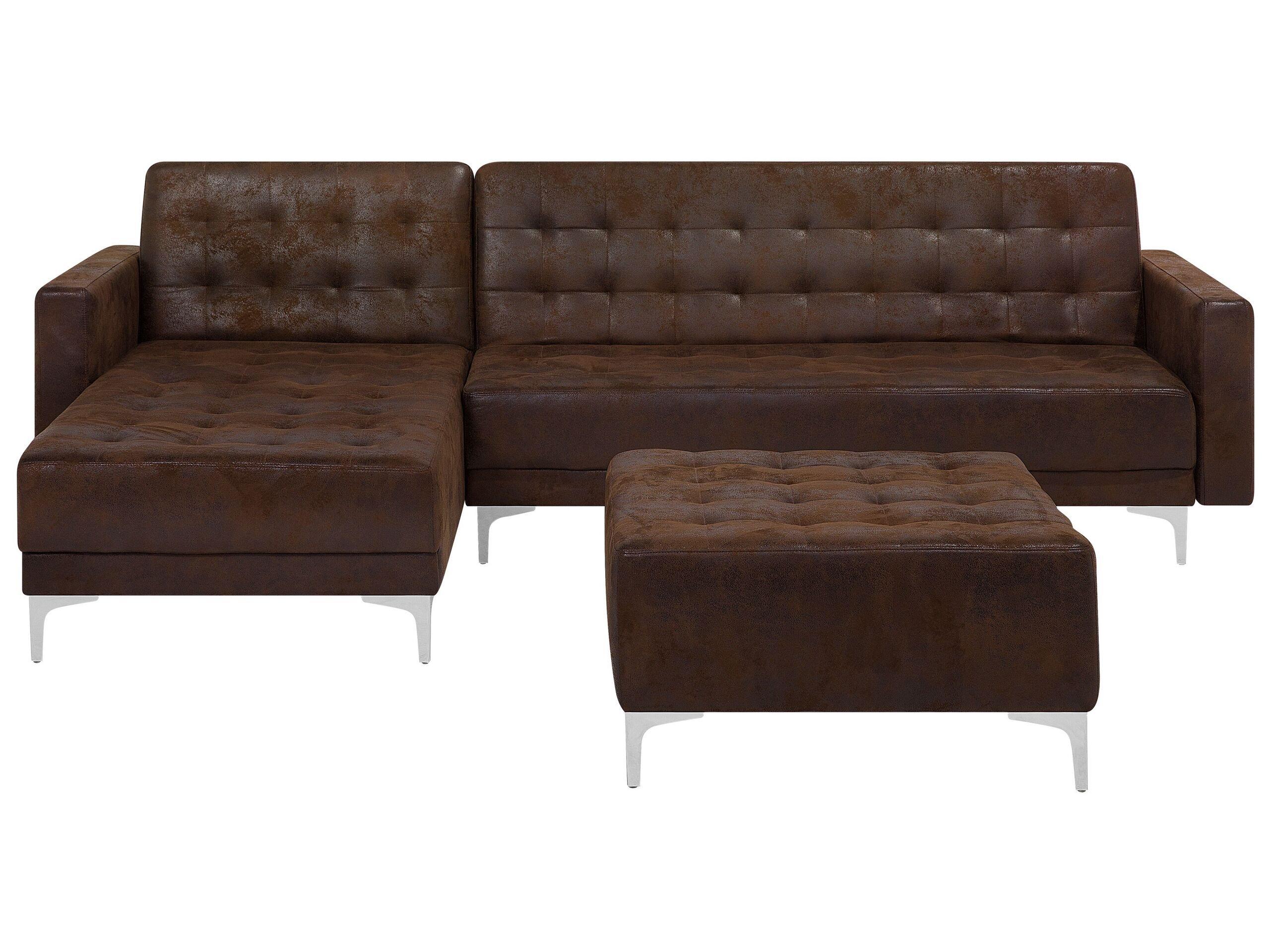 Image of Ecksofa mit Ottomane aus Kunstleder Industriell ABERDEEN Ecksofa mit Ottomane aus Kunstleder Industriell ABERDEEN