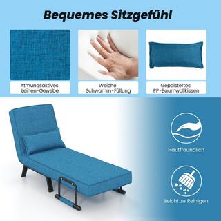 Northix 4 in 1 Schlafsessel Klappbar Schlafsofa mit 5 Stufig Verstellbarer Rückenlehne Blau  