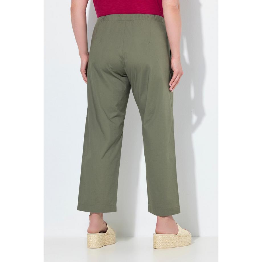 Ulla Popken Pantaloni Chino Ruby 7/8 Vita Elastica Gamba Larga Dritta  