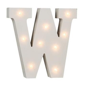 Lettres en bois lumineuses LED "W"