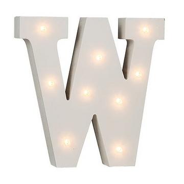 Beleuchteter LED Holzbuchstaben "W"