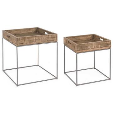 Table d&#039;appoint Narvik carrée (lot de 2)