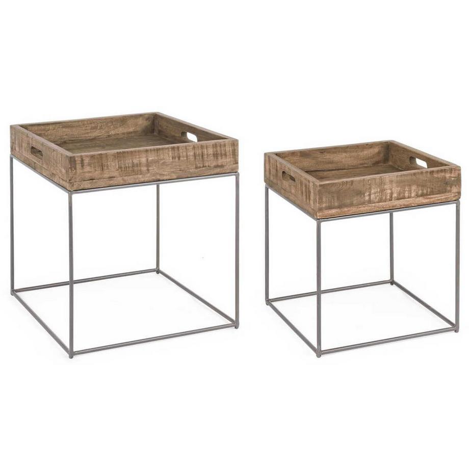 mutoni Table d&#039;appoint Narvik carrée (lot de 2)  
