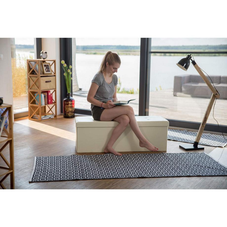 B2X Klappbare Sitzbank mit Stauraum aus Kunstleder  