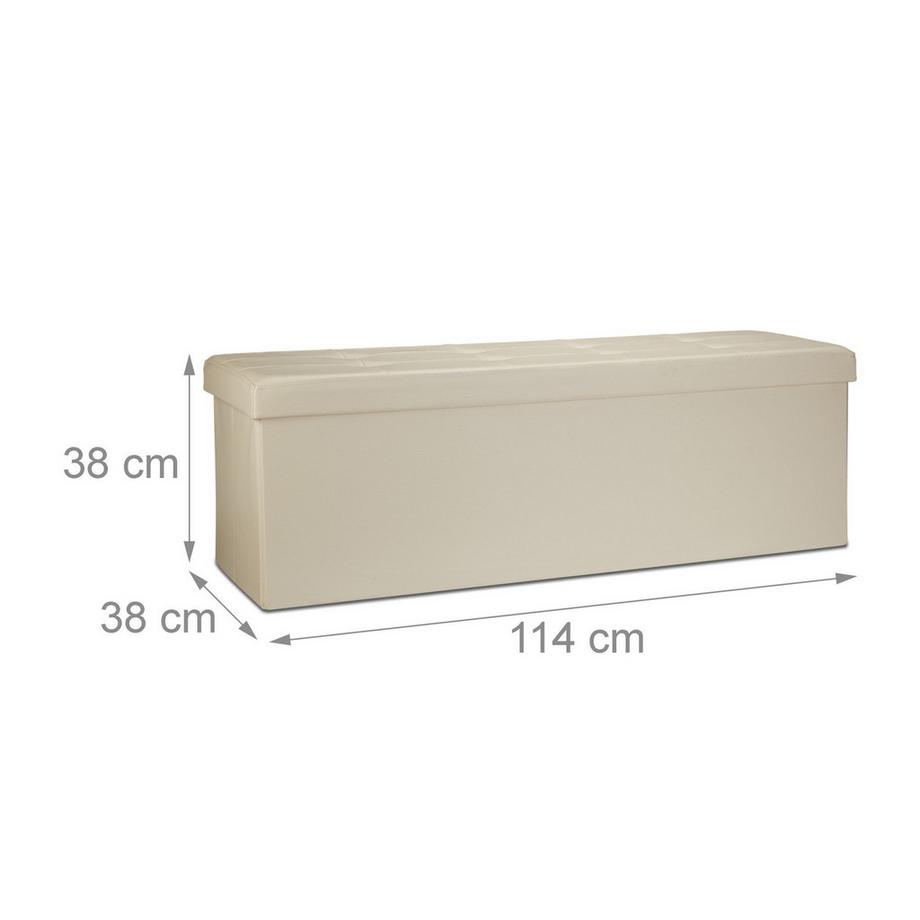 B2X Klappbare Sitzbank mit Stauraum aus Kunstleder  