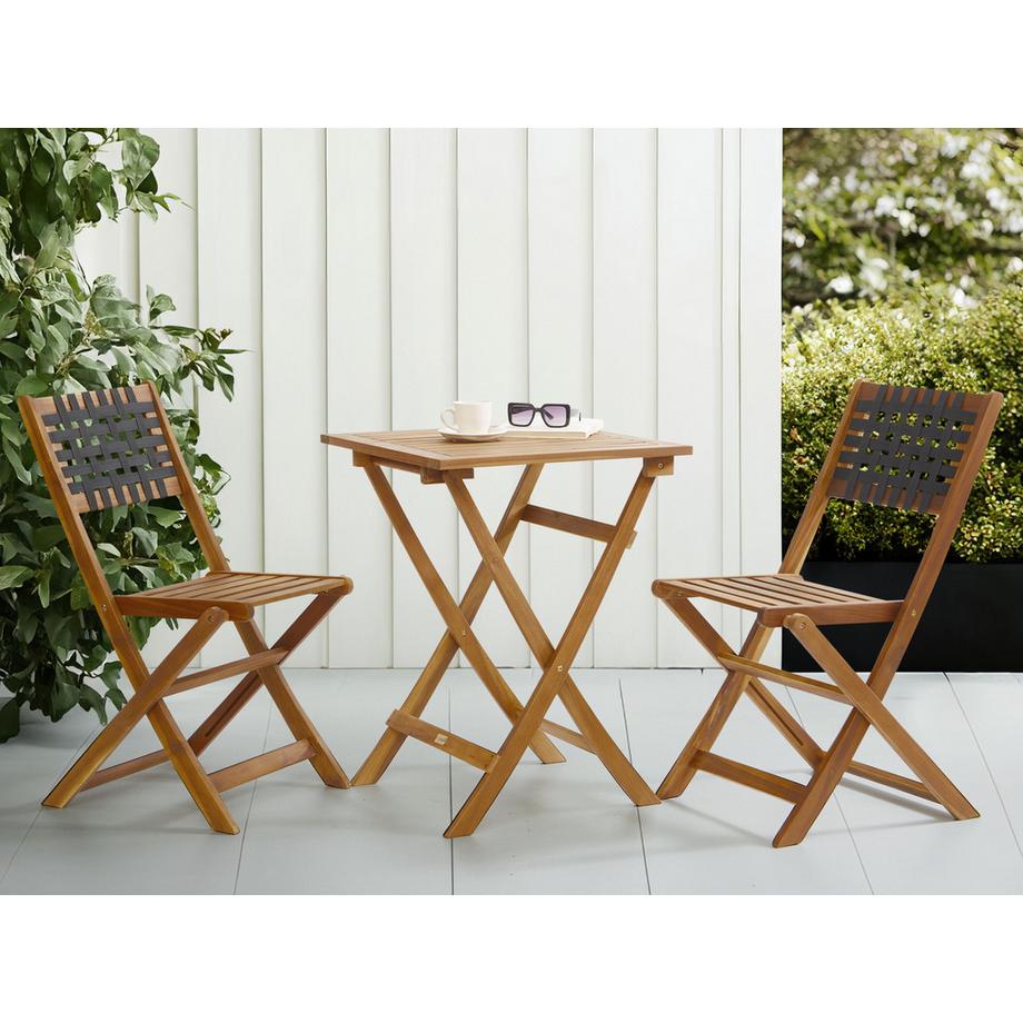 Beliani Set bistrot en Legno d'acacia Rustico CONIOLO  